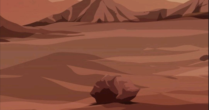 A picture of a barren landscape on a remote planet.