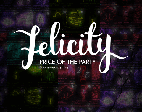 Sponsored by Ping! Felicity: Price of the Party. The background is Ping!'s Instagram posts